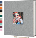 Spbapr Large Photo Album Self Adhesive 60 Pages Linen cover DIY Magnetic Scrapbook album with A Metal Pen Hold 4x6 5x7 6x8 8x10 10x12 Pictures Grey