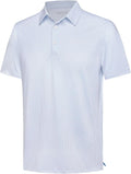 Golf Shirts for Men - Moisture Wicking Short Sleeve Performance Sport Casual Striped Collared Mens Polo Shirt