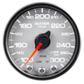 AutoMeter Gauge Water Temp 2-1/16in. 300 Deg. F Stepper Motor W/Peak & Warn Slvr/Blk Spek P34622