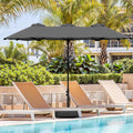 Vongrasig 15FT Large Patio Umbrella with Base Included, Outdoor Double sided Umbrellas with Crank Handle, Rectangle Table Umbrella for Pool Lawn Garden Market