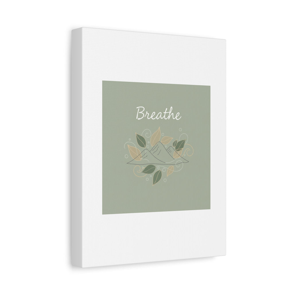 Breathe Mountain Line Canvas | Nature Symbols, Minimal Forest Wall Art