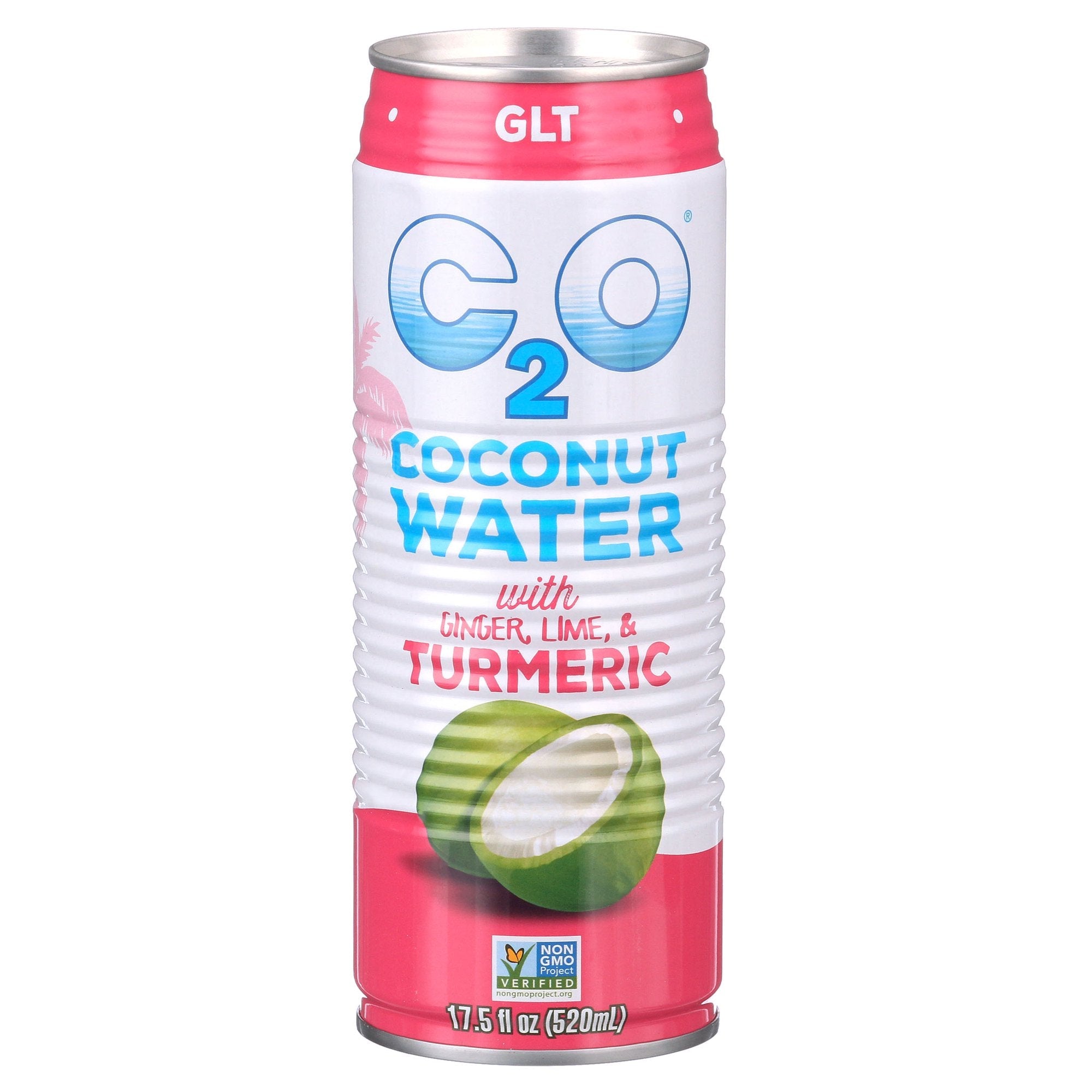 C2O Pure Coconut Water with Ginger, Lime & Turmeric, 17.5 fl. oz. (Case of 12)
