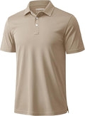 MAGCOMSEN Men's Polo Shirts 3 Buttons Casual Work T Shirts Quick Dry Short Sleeve Golf Shirt Pique Jersey Outdoor Performance