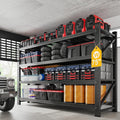 9000LBS Metal Steel Storage Shelves - 75" W Black 4 Tier Heavy Duty Rack Commercial Industrial Shelving with Adjustable Shelf for Basement Garage Warehouse - 75" W x 24" D x 70" H
