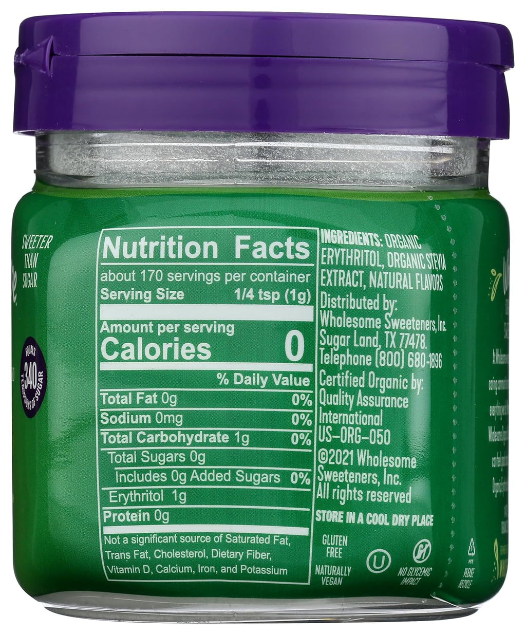 Wholesome! Organic Stevia Extract Sweetener, 6 oz, Pack of 6