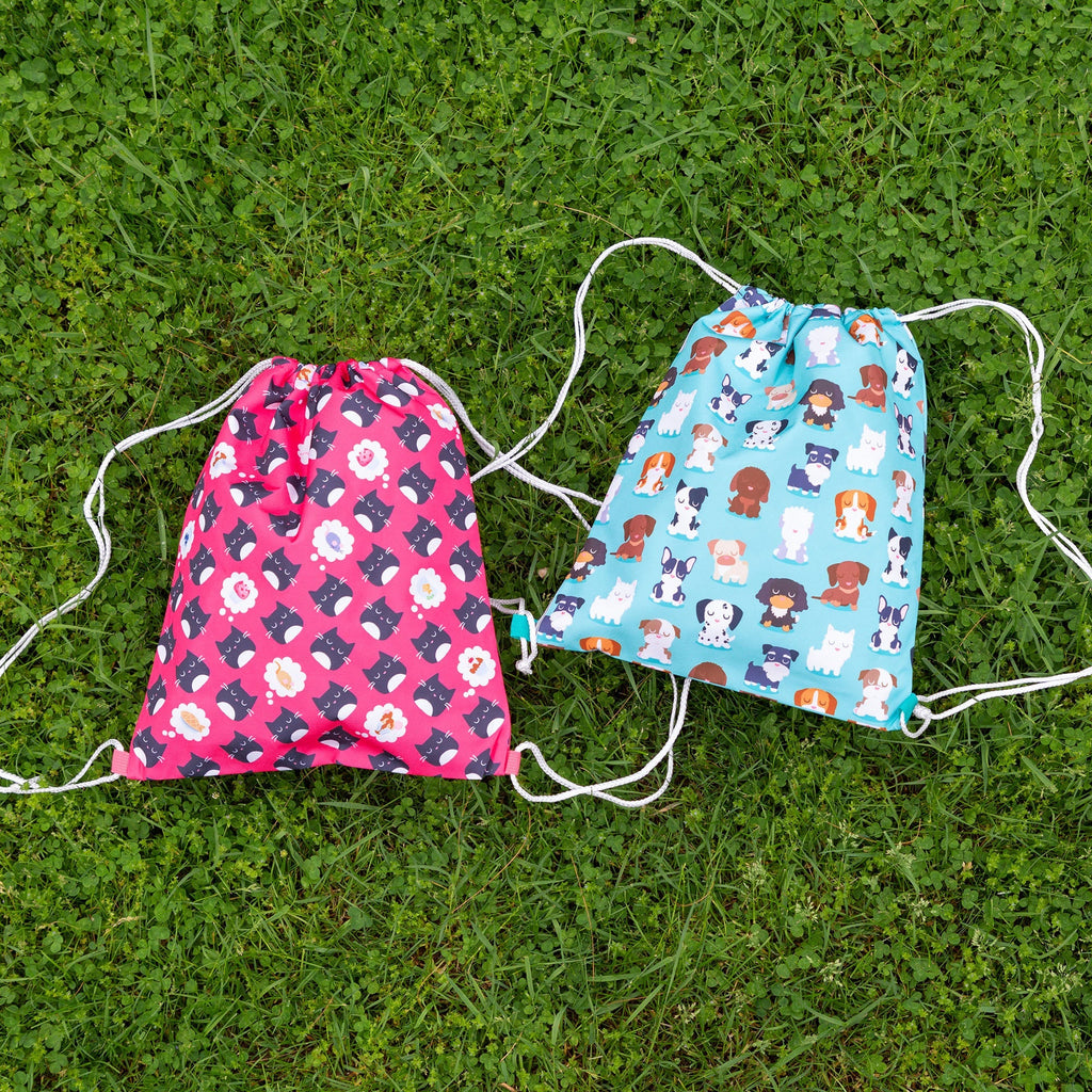GreaterGood All Over Pets Drawstring Backpack - Lightweight Travel Bag