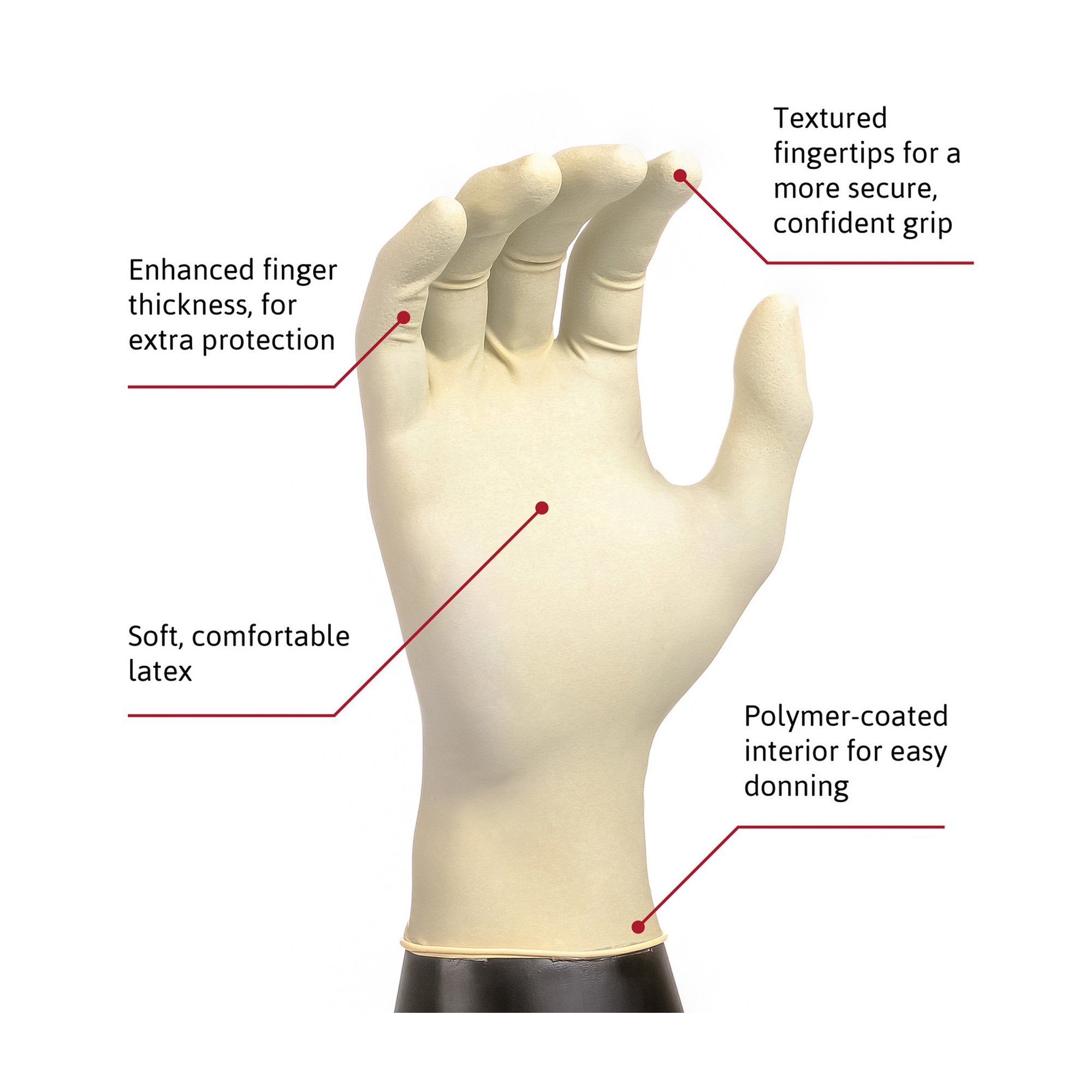Diamond Grip™ Latex Exam Glove, Large, White MF-300-L