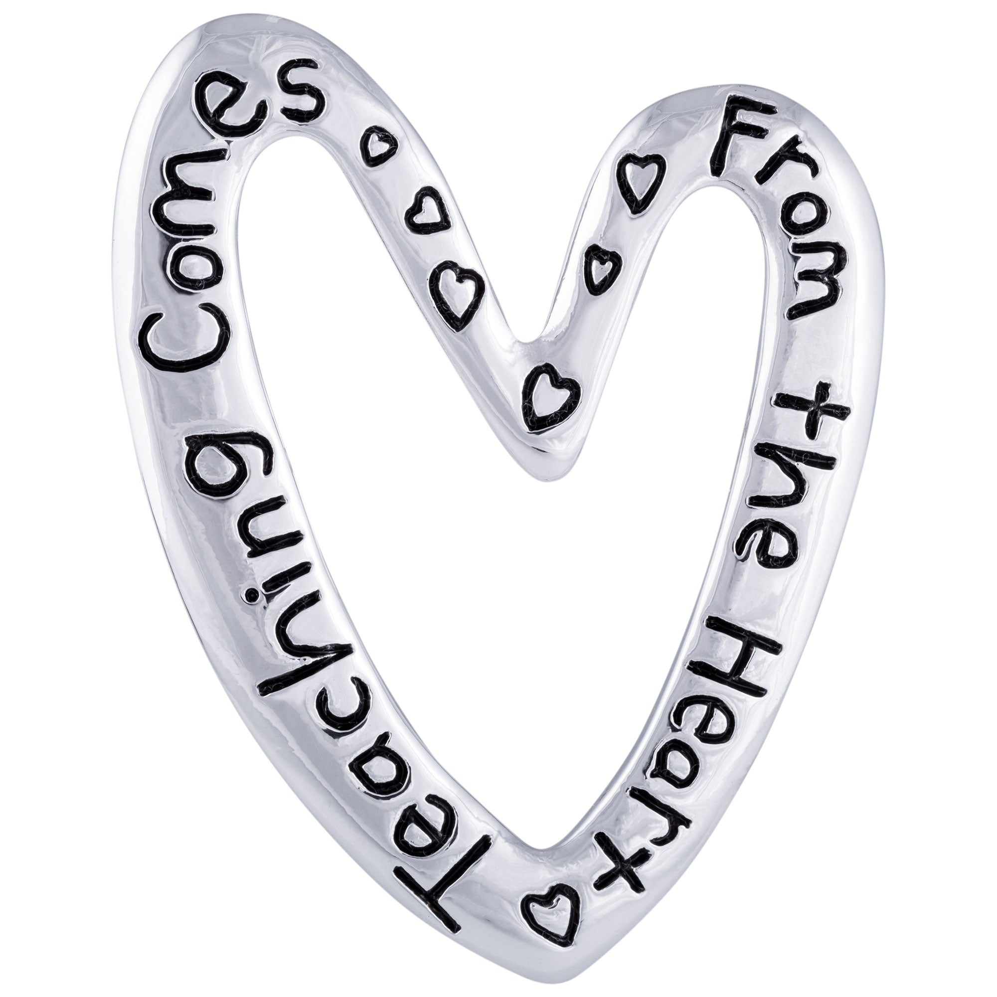 GreaterGood Teaching Comes From the Heart Silver-Tone Heart Fashion Pin