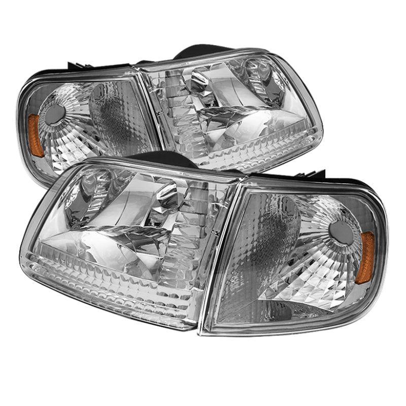 SPYDER Xtune Ford F150 97-03 / Expedition 97-02 Crystal Headlights w/Corner Chrome HD-JH-FF15097-SET-AM-C 5070326
