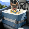 PETSFIT Pet Car Seat for Small Dogs, Soft Foam Dog Booster Car Seat with Patented Safety Buckles, Storage Pockets and Detachable Clip-On Safety Leash, Dog Carseat for Small Dogs Under 30 LBS (Blue)