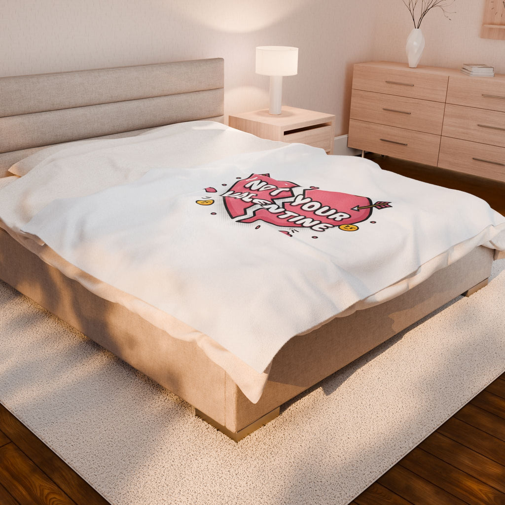 Not Your Valentine Velveteen Blanket | ironic valentines, sarcastic hearts