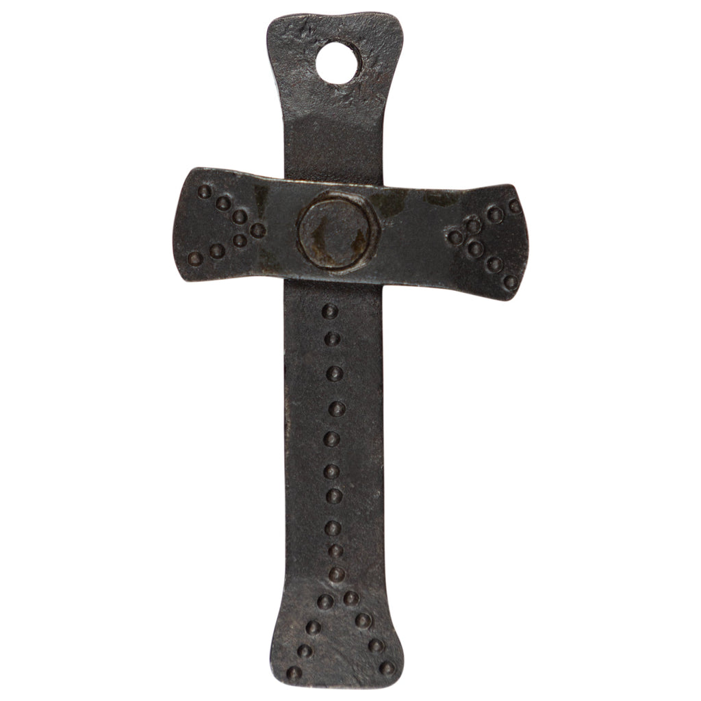 GreaterGood Hand-Forged Iron Cross Decorative Home Accent from India