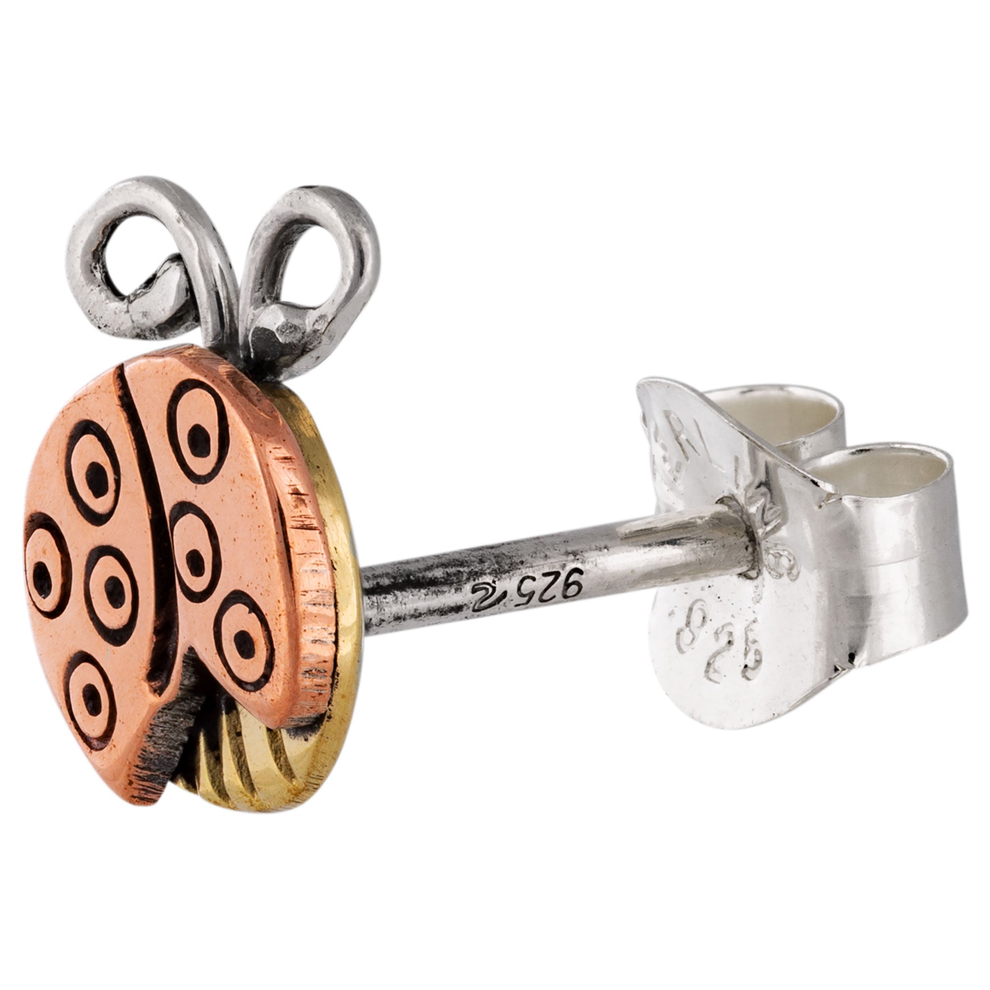 GreaterGood Sweet Ladybug Post Earrings - Mixed Metals