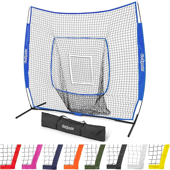 GoSportsGoSports Team Tone 7' x 7' Baseball & Softball Practice Hitting & Pitching Nets in Team Colors
