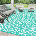 HEBE Outdoor Rug Waterproof 9x12, Reversible Plastic Straw Rug RV Camping Rug, Indoor Outdoor Patio Mat Clearance, Outside Carpet for Porch,Deck,Camper,Balcony,Backyard,Picnic