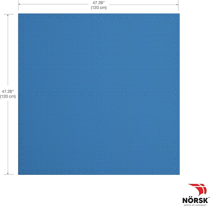 Norsk Reversible Exercise Mats 3/4" Thick EVA Interlocking Foam Tiles - Perfect for Home Gym Flooring, 28 Tiles & 56 Trim Pieces, 112 Sq. Ft. Reversible, Dazzling Blue/Black