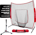 PowerNet Baseball Softball Practice Net 7x7 with Baseball Accessories for Practice Pitching, Batting & Fielding, Ball Caddy, Weighted Baseballs, Tee