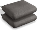 Codi Patio Chair Cushions 19x19 Inch, Waterproof Seat Cushion for Outdoor Furniture with Textured Fabric, Handles & Adjustable Straps, Fade Resistant - Set of 2, Grey