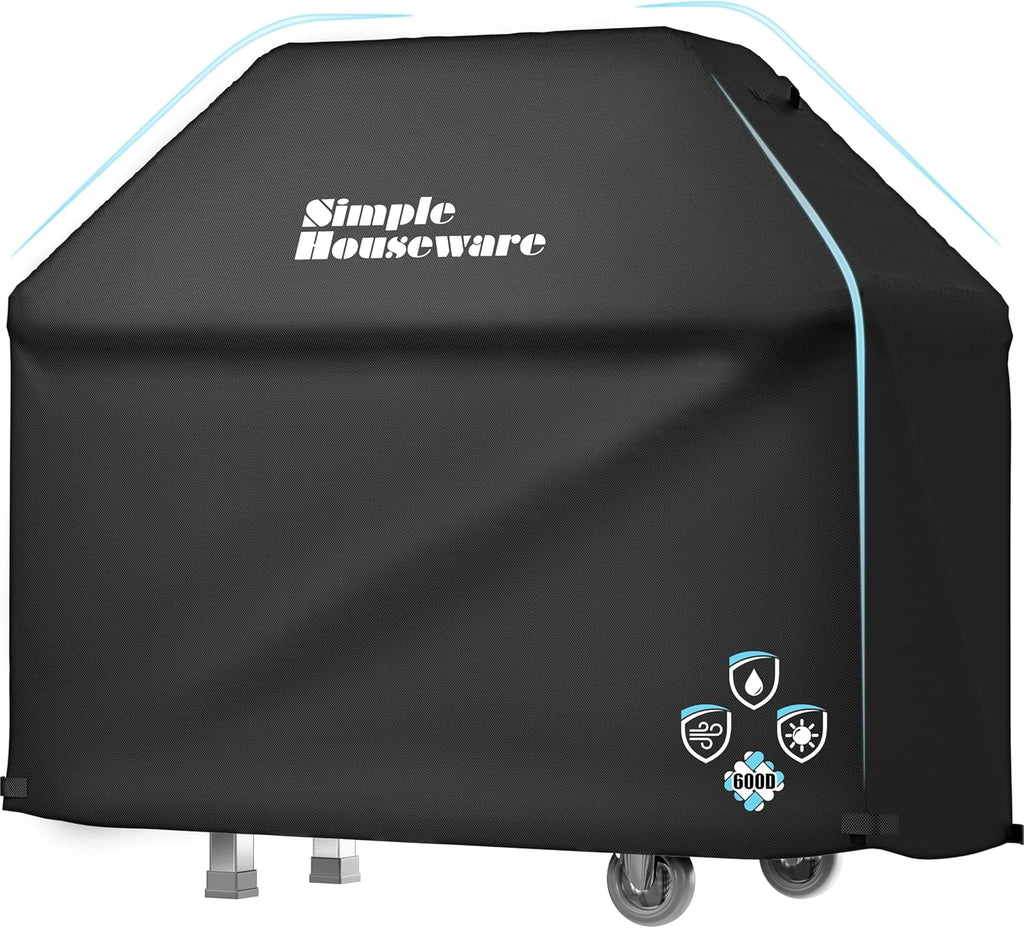 Simple Houseware 55 in. Waterproof Heavy Duty Gas BBQ Grill Cover, Weather-Resistant Polyester