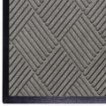 WaterHog Diamond | Commercial-Grade Entrance Mat with Rubber Border – Indoor/Outdoor, Quick Drying, Stain Resistant Door Mat (Medium Grey, 4' x 6')