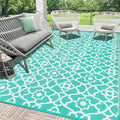 HEBE Outdoor Rug Waterproof 6x9, Reversible Plastic Straw Rug RV Camping Rug, Indoor Outdoor Patio Mat Clearance, Outside Carpet for Porch,Deck,Camper,Balcony,Backyard,Picnic