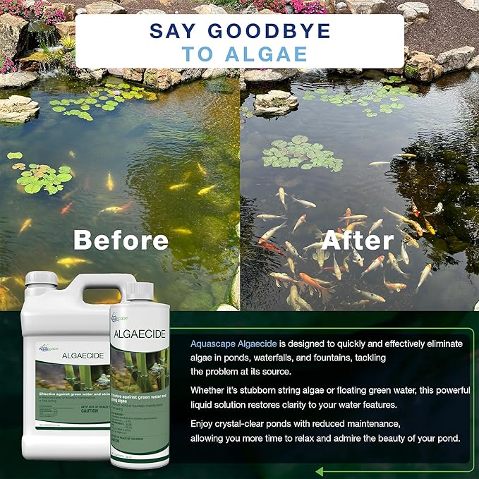 Aquascape 96026 Algaecide for Pond, Waterfall, and Water Features, 1-Gallon