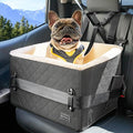 PETSFIT Dog Car Seats for Small Dogs, Soft Foam Dog Booster Seat with Patented Safety Buckles, Storage Pockets and Detachable Clip-On Safety Leash, Dog Car Seat for Medium Dogs 30 LBS (Black)