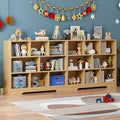 Book Shelf Set of 2, 8 Cubes Storage Organizer, 3-Tier Open Shelf Wooden Bookcase, Freestanding Wooden Bookshelf Cube Shelf for Bedroom, Living Room, Home Office