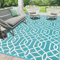 HEBE Outdoor Rug Waterproof 8x10, Reversible Plastic Straw Rug RV Camping Rug, Indoor Outdoor Patio Mat Clearance, Outside Carpet for Porch,Deck,Camper,Balcony,Backyard,Picnic