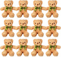 HyDren 12 Pack Bear Stuffed Animals 10 Inch Operation Christmas Bulk Items Small Bear Party Favors Plush Toys for Baby Shower Centerpiece Christmas Birthday Gifts(Light Brown)