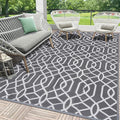 HEBE Outdoor Rug Waterproof 5x8, Reversible Plastic Straw Rug RV Camping Rug, Indoor Outdoor Patio Mat Clearance, Outside Carpet for Porch,Deck,Camper,Balcony,Backyard,Picnic