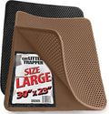 iPrimio Large Cat Litter Trapper Mat w/ Urine/Waterproof Layer - Larger Holes w/ Urine Puppy Pad Option - Cat Litter Mat, Light and Soft (Brown Color)