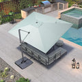 PURPLE LEAF 9' X 11.5' Rectangle Patio Umbrella Outdoor Large Aluminum Cantilever Umbrella with 3-Year Fade Resistance Recycled Fabric and 360-degree Rotation for Deck Pool Garden, Mint Green