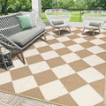 HEBE Outdoor Rug Waterproof 8x10, Plastic Straw Rug Camping Rug, Reversible Outdoor Patio Rugs RV Mat Clearance, Indoor Outside Floor Carpet for Porch,Deck,Camper,Balcony,Backyard