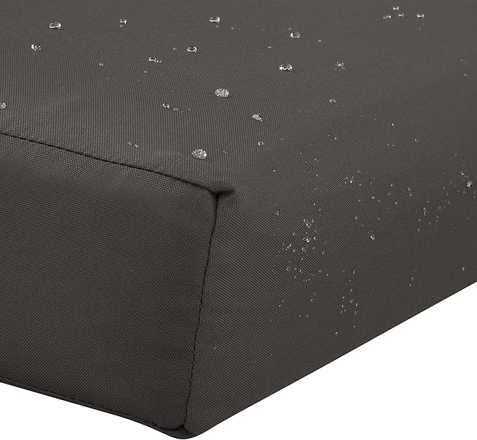 Classic Accessories Ravenna Water-Resistant 21 x 19 x 5 Inch Patio Seat Cushion, Dark Taupe, Patio Loveseat Cushion