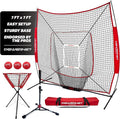 PowerNet Baseball Softball Practice Net 7x7 with Baseball Accessories for Practice Pitching, Batting & Fielding, Ball Caddy, Weighted Baseballs, Tee