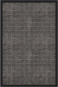 Indoor/Outdoor Hose-Wash Embossed Design Non-Slip Rubber 2x3 Modern Entryway Mat for Entryway, Patio, Backyard, Garage, 24" x 36", Black