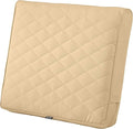 Classic Accessories Montlake FadeSafe Water-Resistant 21 x 20 x 4 Inch Wide Back Patio Quilted Lounge Cushion, Chamomile