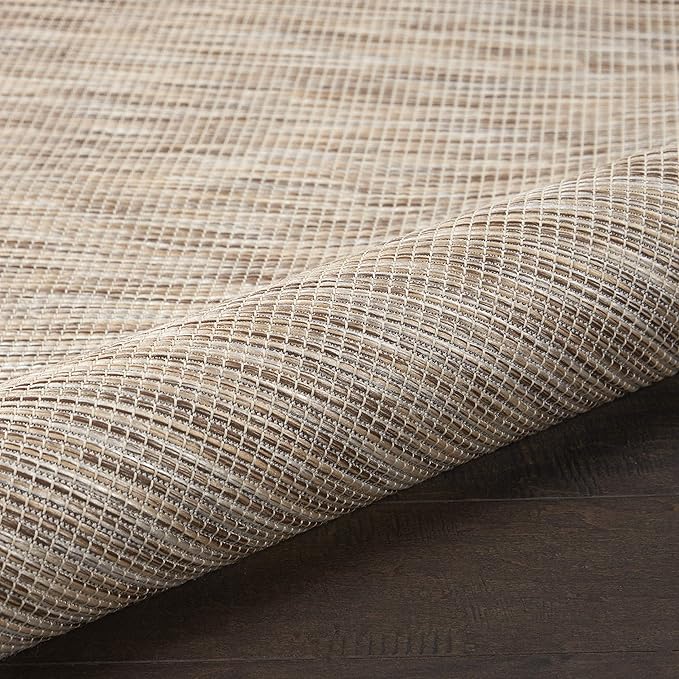 Nourison Positano Indoor-Outdoor Beige 4' x 6' Area Rug, Easy Cleaning, Non Shedding, Bed Room, Living Room, Dining Room, Backyard, Deck, Patio (4x6)