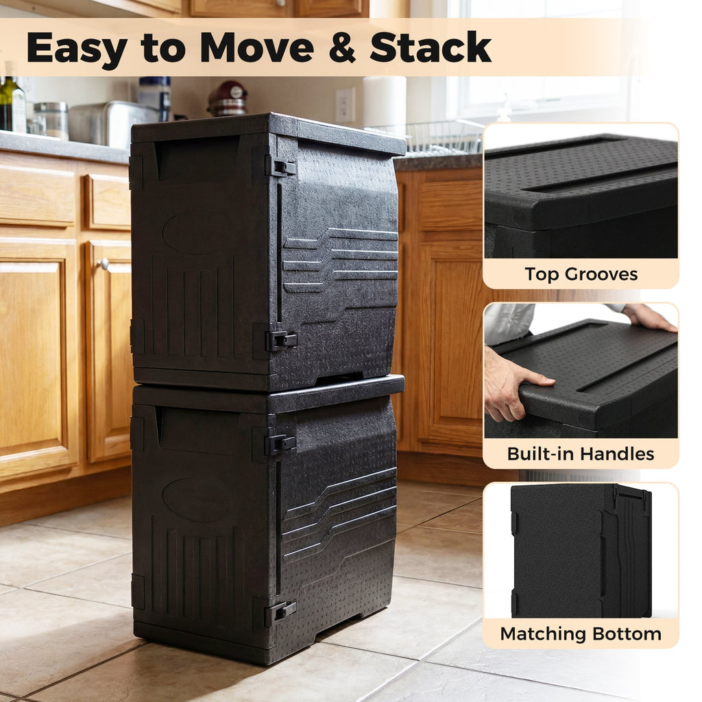 91 Qt Insulated Food Pan Carrier with Safety Buckles