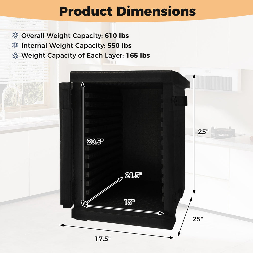 91 Qt Insulated Food Pan Carrier with Safety Buckles