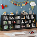 Book Shelf Set of 2, 10 Cubes Storage Organizer, 3-Tier Open Bookshelf Wooden Bookcase, Freestanding Black Bookshelf Cube Shelf for Bedroom, Living Room, Home Office