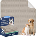 Washable Pee Pads for Dogs, 2 Pack Reusable Puppy Pads Dog Pads, Non-Slip Dog Pee Pads, Leakproof Pet Pee Pads Wee Wee Pads for Dogs. (Brown, 30"x34"(Pack of 2))