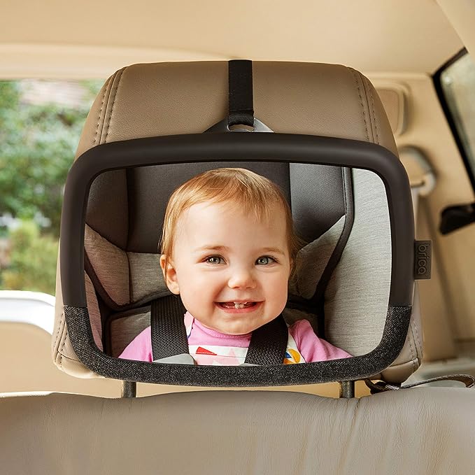 Munchkin Baby Car Mirror for Rear Facing Car Seats, Pivot 360 Baby in-Sight Adjustable Auto Mirror, Black, 2 Pack