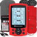 TENS Unit Muscle Stimulator, Electronic PMS Pulse Massager Machine for Shock Physical Therapy, Back Pain Relief, Shoulder Recovery, Red