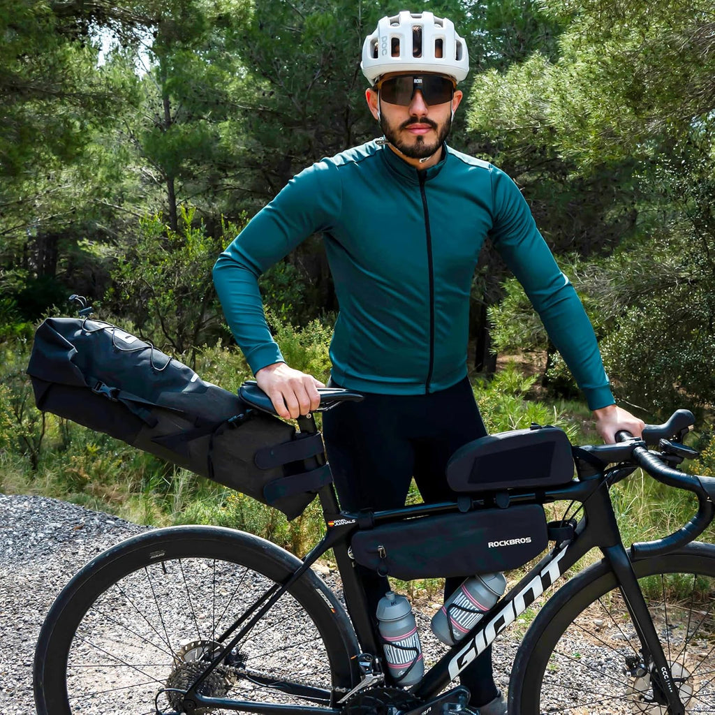 ROCKBROS Waterproof Bikepacking Saddle Bag 14L Adjustable Capacity Easy Install