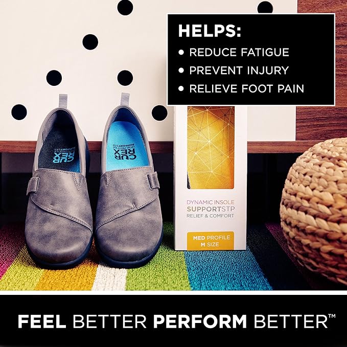 CURREX SupportSTP – Arch Support Insole w/Superior Cushioning & Airflow, Heavy Duty Shell for Less Fatigue – Comfort, Athletic, Casual and Work Shoe Inserts, Men & Women – Medium Arch, Large
