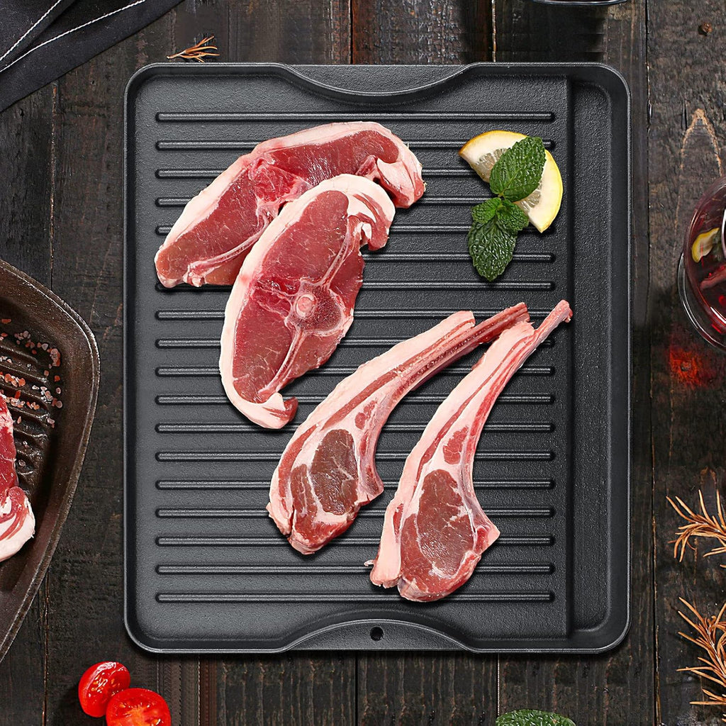 Cast Iron Griddle for Camp Chef, Reversible Griddle for Outdoor Cooking 14" x 16" for Camp Chef 2 Burner Stove Explorer 2-Burner, 3-Burner, 2X, 3X, Single Burner Stove
