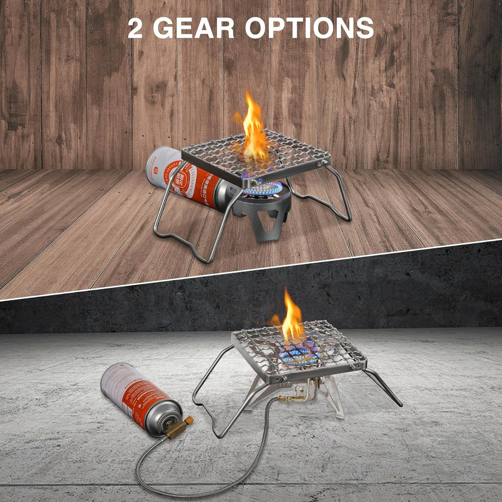 REDCAMP 6" Small Folding Campfire Grill, 304 Stainless Steel Firepit Grill Grate, Heavy Duty Portable Camping Grill with Carrying Bag for Outdoor Cooking Backpacking Hiking Picnics BBQ