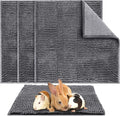 Amylove 4 Pcs Guinea Pig Cage Liner Guinea Pig Bedding Washable Fleece Pee Pads Reusable Small Animals Training Mat Small Animal Sleeping Bed for Bunny Hamster(Dark Gray,12 x 12 Inch)
